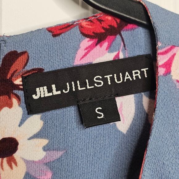 Jill Stuart Tiered Sleeve Ruffled Dress Size Small Flirty Career Blue Date Night - Picture 5 of 8